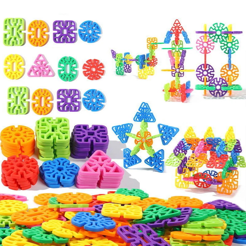 20Pcs 3D Snowflake Building Blocks forme geometriche giocattoli educativi Montessori per 3 4 5 6 anni Bloques De construccion