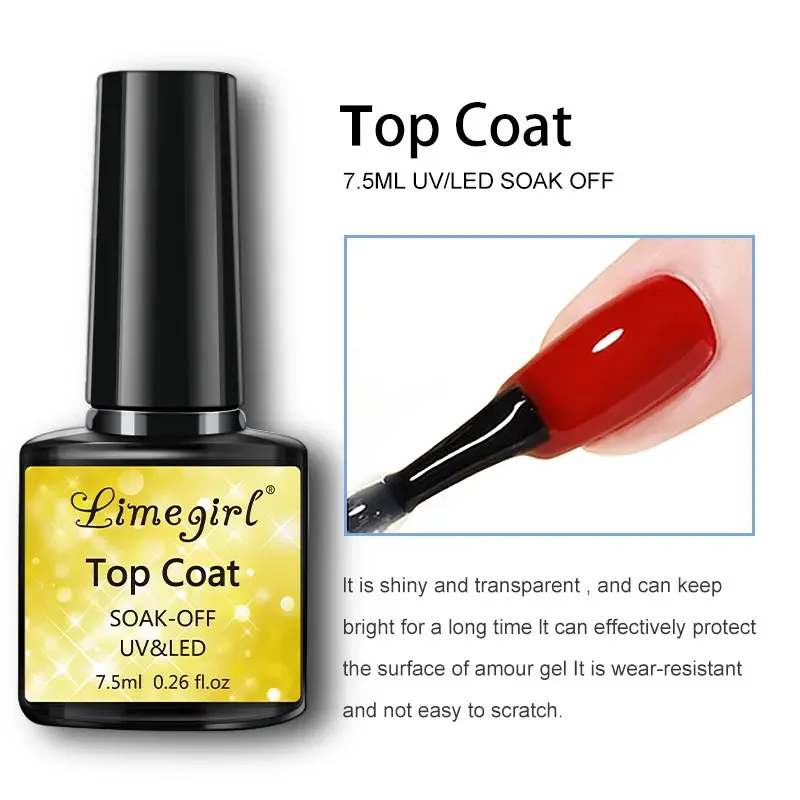 2/3 Piece Set Top/Base Coat and UV/LED Semi-Permanent Clear Coat Gel Nail Polish, Nail Art Kit for Everyone Manicure Kits