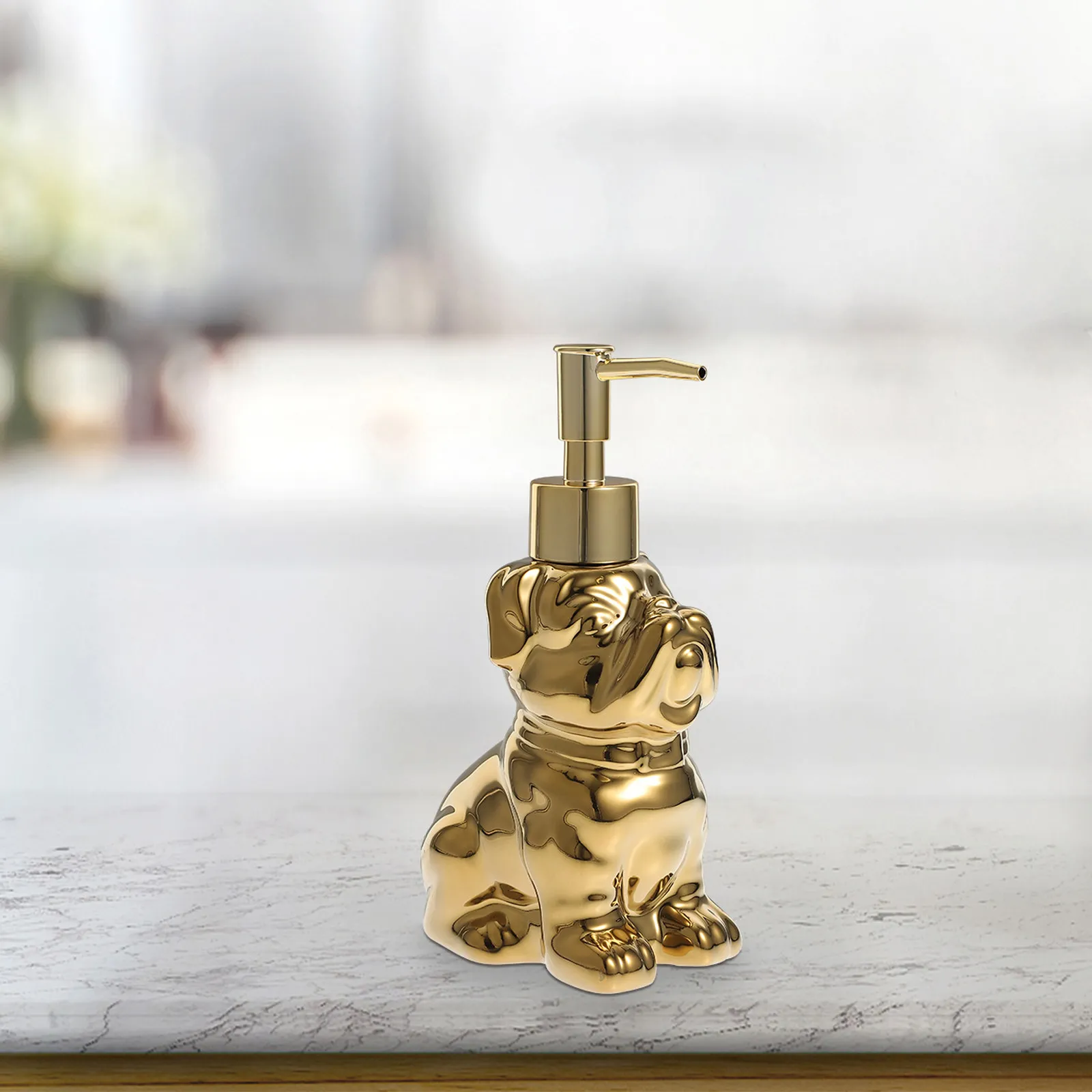 

Cartoon Dog Shape Ceramic Lotion Dispenser Bottle Refillable Hand Soap Bathroom Shower Gel Shampoo Pump Bottle Portable Travel