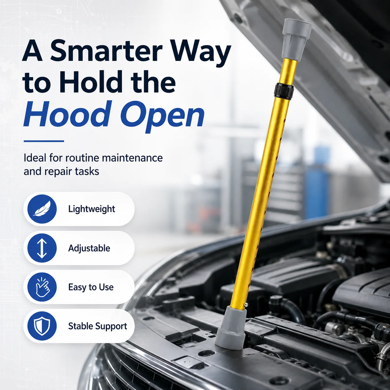 

Aluminum Alloy Car Support Rod Adjustable Strut Bar Car Door Trunk Lift Automotive Tools for Car Maintenance Repair