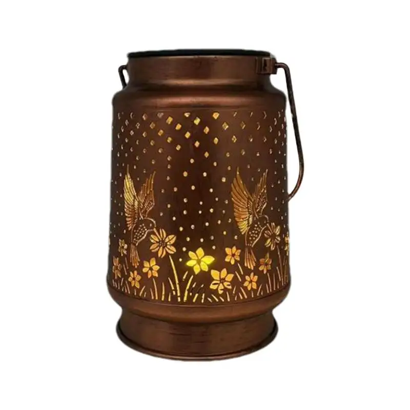 Outdoor Solar Lantern Solar Garden LED Lanterns Hollowed Out Metal Decorative Landscape Path Lighting For Garden Backyard