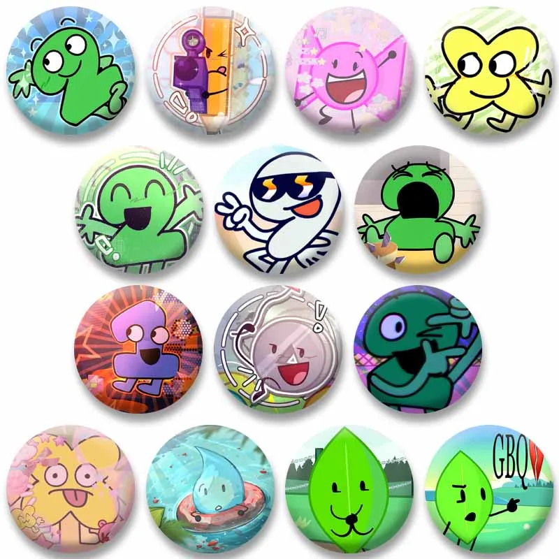 Custom BFDI Battle for Dream Island Game Button Brooch Cute Funny Cartoon Pins Backpack Jacket Lapel Badge Jewelry Friend Gifts
