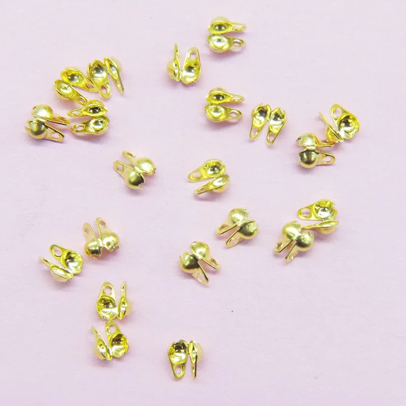 Ouro calottes contas para bola cadeia 2.0/2.4mm, 2000 pcs/lot