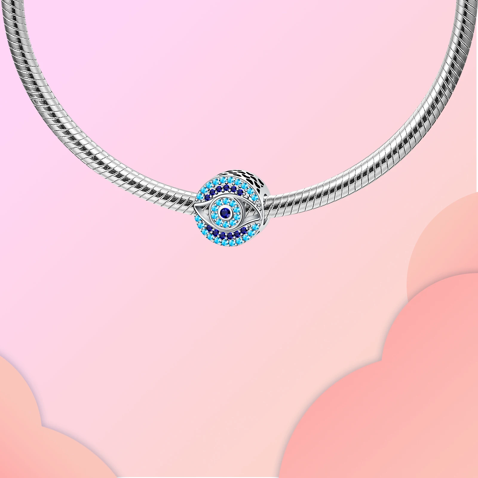 925 فضة الشيطان العين تقريب الخرز ، يناسب الأصلي باندورا سوار ، DIY بها بنفسك قلادة السحر ، صنع المجوهرات