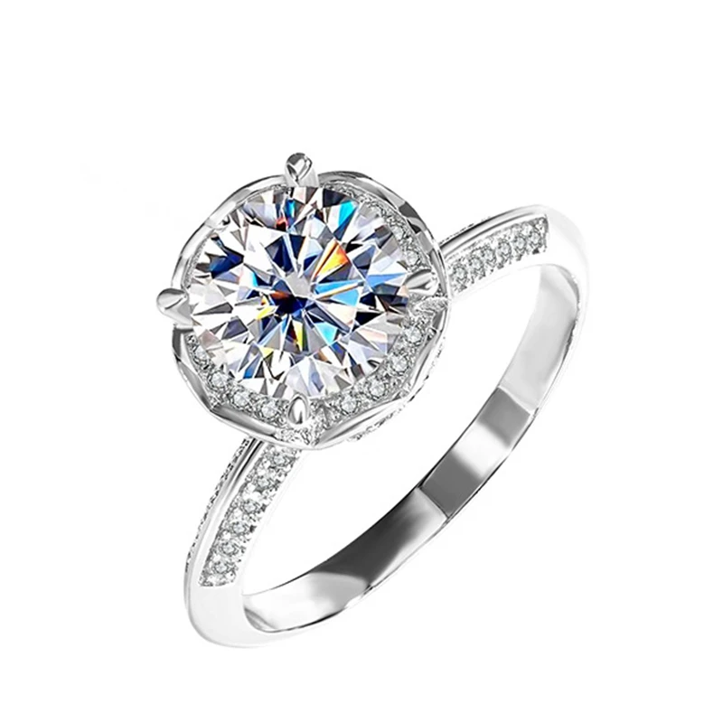 SEMNI 2.0CT Moissanite Diamond Fountain Ring for Women 925 Sterling Silver Powerful Band Fine Jewelry Ruby Sapphire Emerald Gift