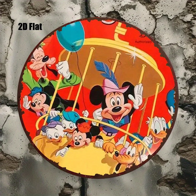 قطعة واحدة من شخصيات ديزني المستديرة المصنوعة من الألومنيوم ميكي وأصدقائه في منطاد الهواء الساخن، مناسبة لغرفة المعيشة واللعبة #3