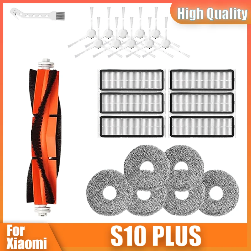 طقم استبدال الفراغ فرشاة رئيسية فرشاة جانبية فلتر HEPA ممسحة قماش لملحقات المكنسة الكهربائية الروبوتية Xiaomi S10 PLUS #1