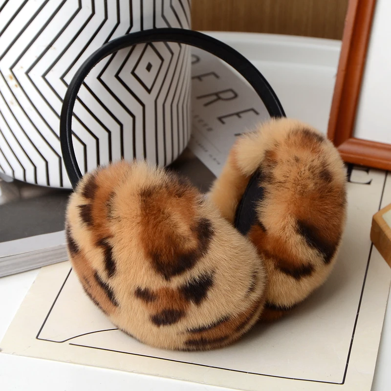 MPPM Natural 100% Rex Rabbit Fur Earmuffs Fashion Women Warm Russia Winter Real Fur Earmuffs Children Ear Cover fur Earlap Girl