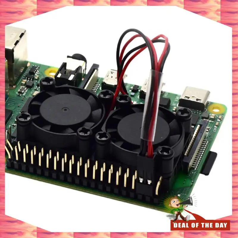 Entrega em 24 horas 2 ventiladores duplos com dissipador de calor Ultimate ventiladores de resfriamento duplos Cooler para Raspberry Pi 4B