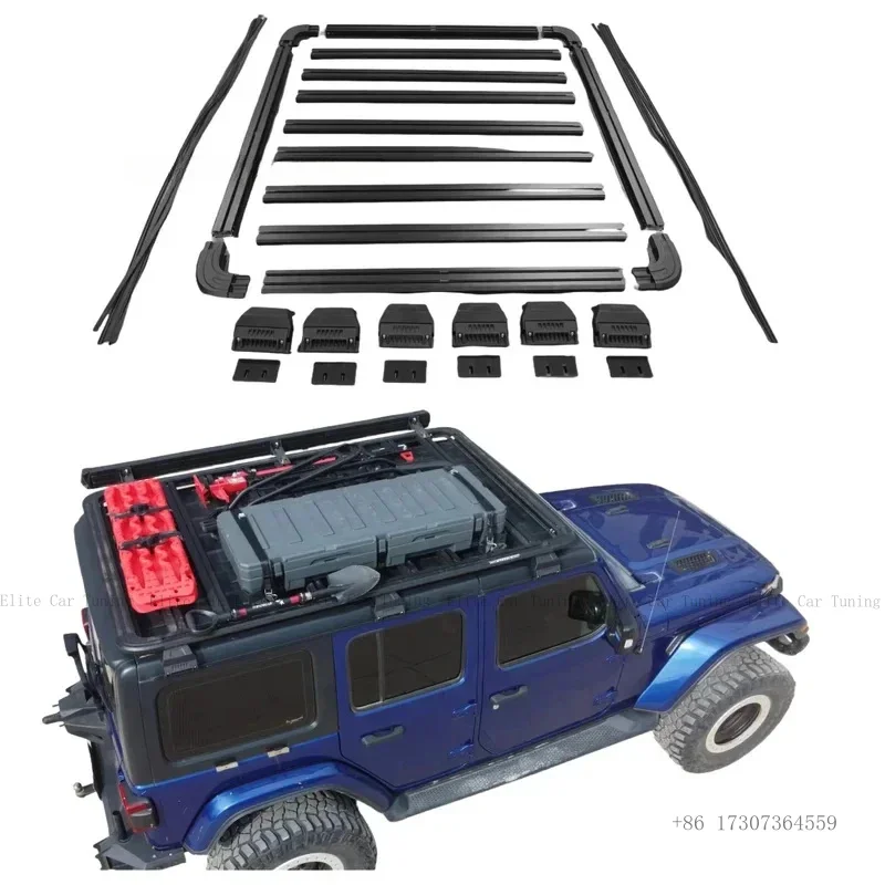 

Aluminum Car Roof Rack Car Roof Platform Roof Basket with Side Ladder Handrails
