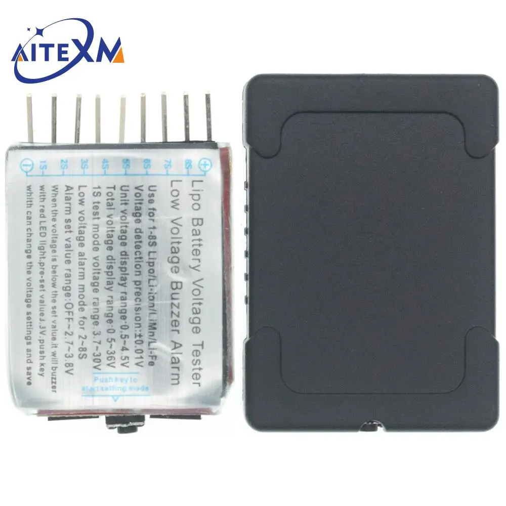 1-8S BBX1-8S 2IN1 Lipo 배터리 전압 테스터 저전압 부저 경보 배터리 전압 검사기 Lipo/Li-ion 용 듀얼 스피커 썸네일 2