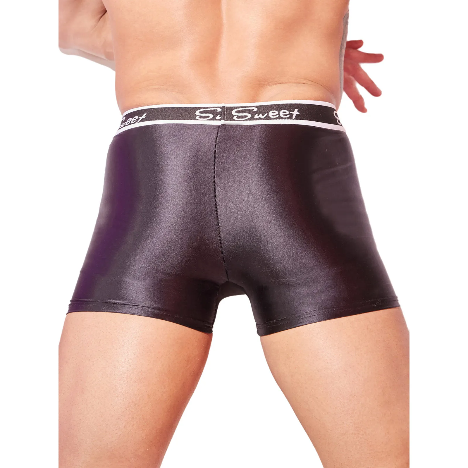 ملابس سباحة رجالي لامعة الملاكم الملابس الداخلية الانتفاخ الحقيبة بسط ملخصات ملابس السباحة تنفس جذوع المصارعة سروال سباحة بحر #6