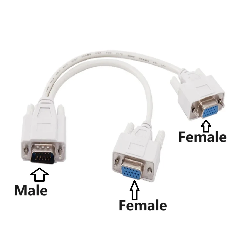 

VGA TO VAG Male to female 1 male to 2 female VGA Monitor Dual Video Graphic LCD TFT Y Splitter Cable Lead Video Monitor cable