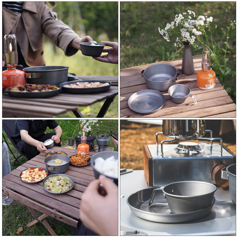 

1Pcs Portable Camping Tableware Aluminium Alloy Cookie Dish Multi Use Food Plate for Outdoor Baking Camping Cookout Gatherings