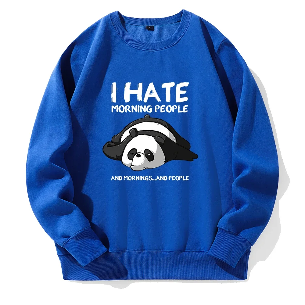 

Lazy Panda I Hate Morning People Men Hoody Spandex Comfortable Tracksuit Fashion Classic New Hoodie Basic Loose Sports Hoodies