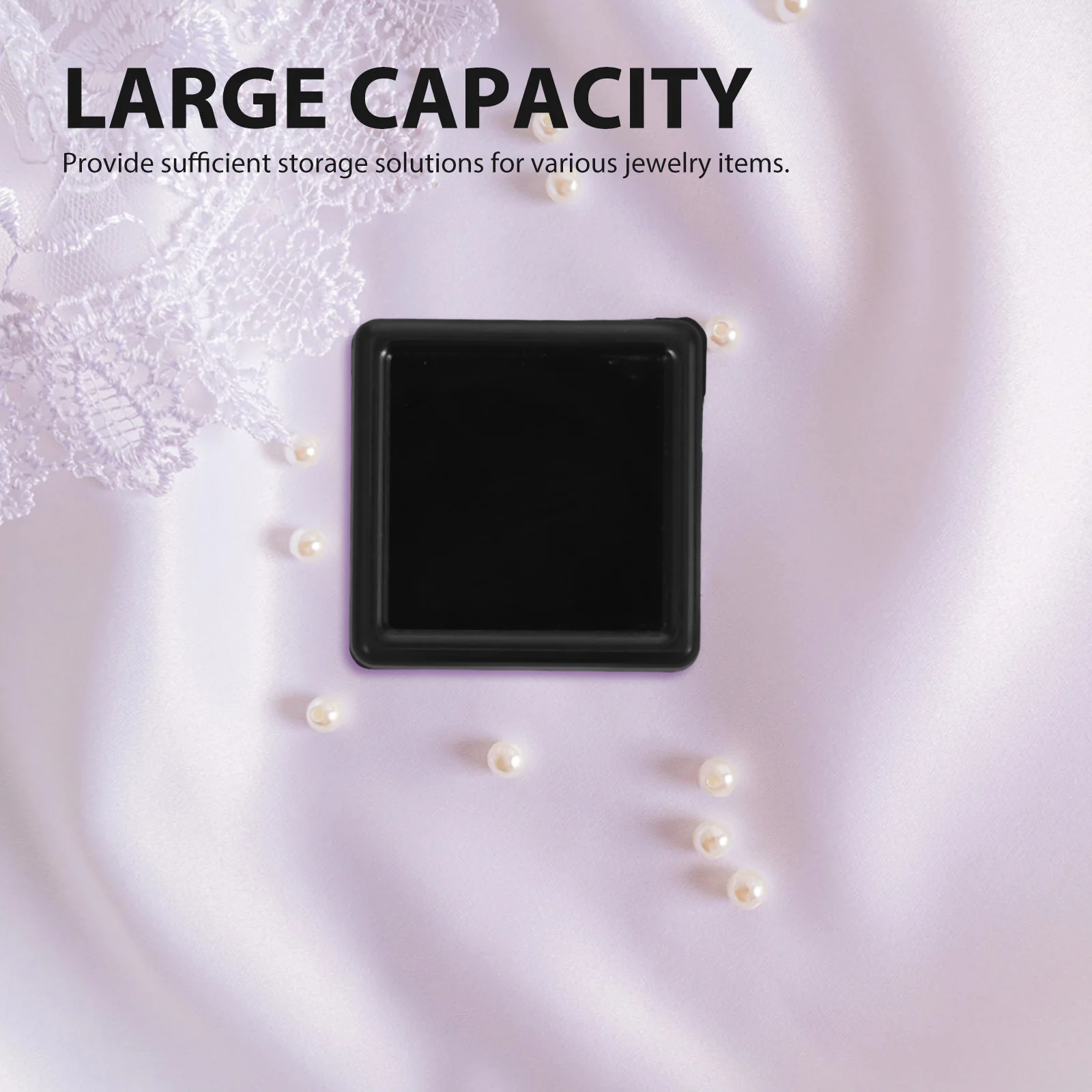 12 قطعة صناديق عرض الأحجار الكريمة البلاستيك الأسود غطاء زجاجي شفاف الإسفنج عينة معدنية مجوهرات التخزين المنظم