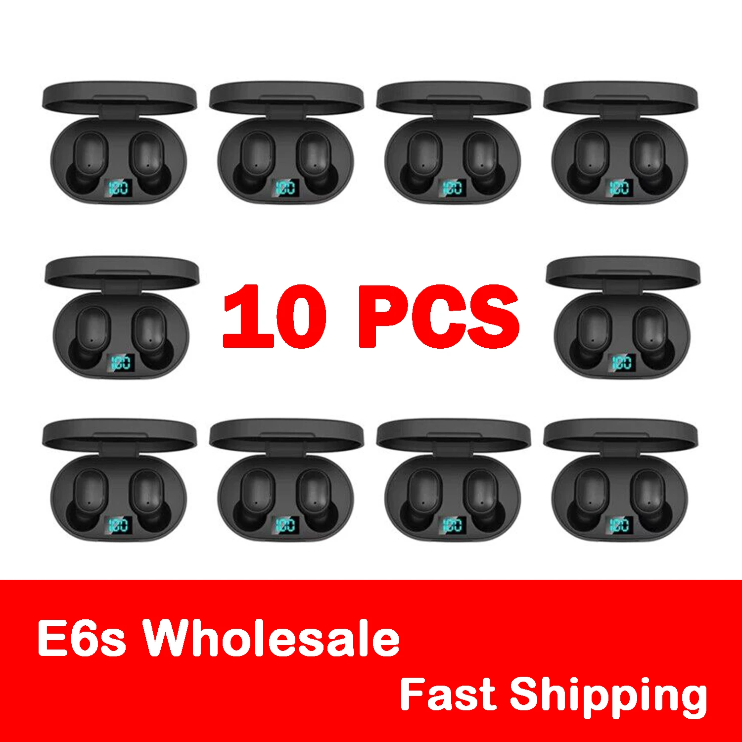 

Choice 10pcs Wholesale TWS E6S Wireless Headphones Bluetooth Earphone Stereo Headset Earbuds with Microphone for Iphone Xiaomi