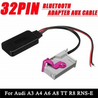 Enjoy Wireless Music in Your Car with this 12V 32 Pin BT Compatible Adapter Aux Cable For A3 A4 A6 A8 TT R8 RNS E