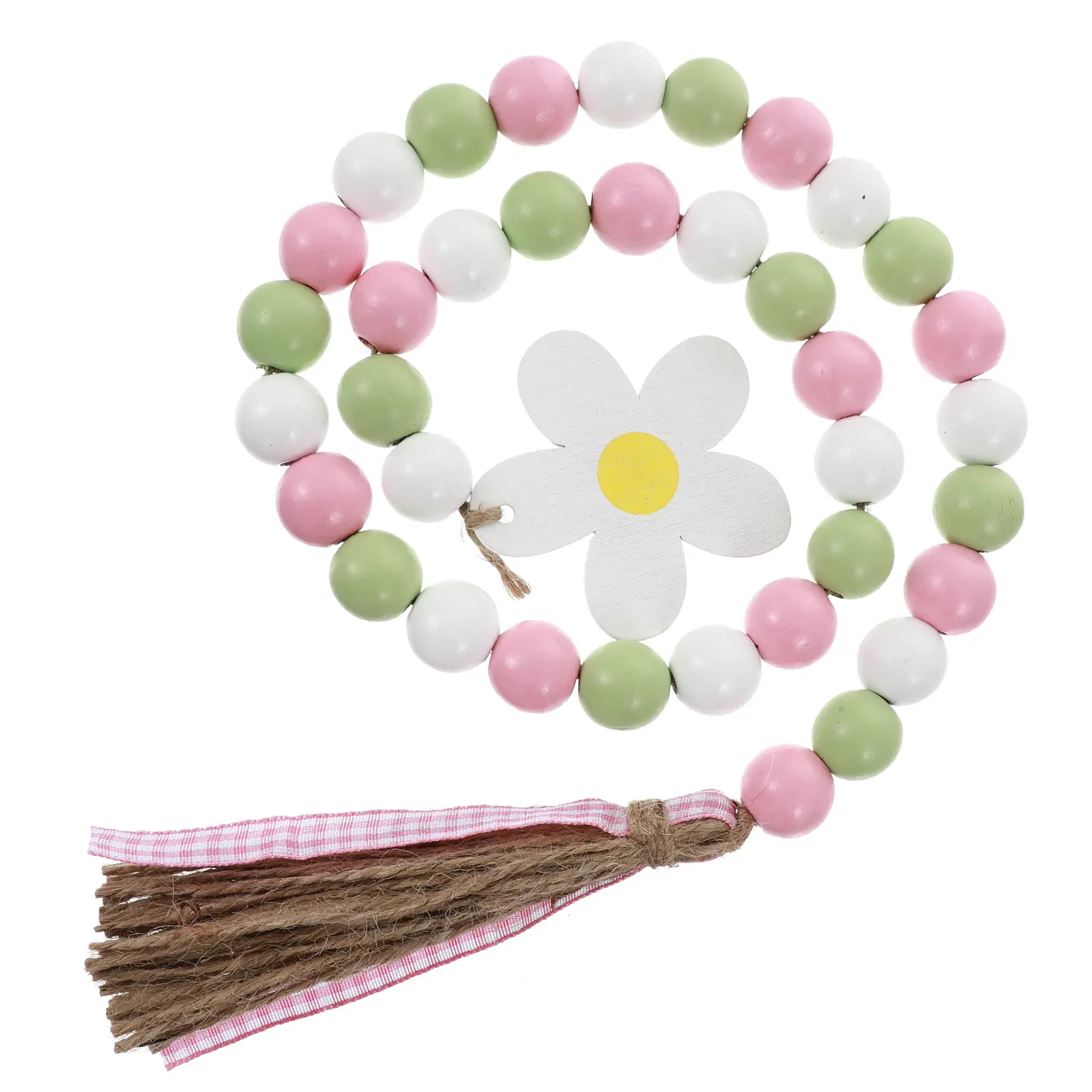 

Festive Decoration Beads Easter Style Pendant Cute Wooden Vintage Decorations Beaded Pendant for Home Garden Party