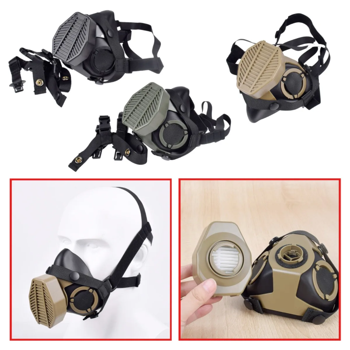 Tactical SOTR Dustproof Half Face Protective Mask Fit Outdoor Use for Hunting Team Field Airsoft Game Protective Gear Accessory