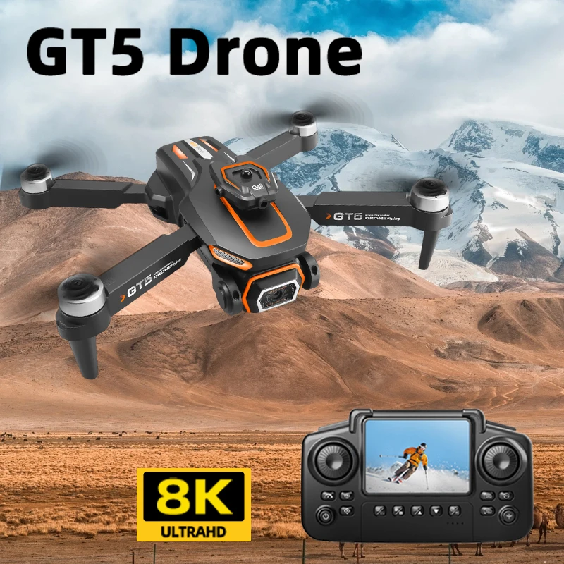 

Оригинальный мини-дрон GT5 4K, профессиональная 8K HD камера, радиоуправляемая камера с экраном, бесщеточный квадрокоптер с оптическим потоком, игрушки для предотвращения препятствий