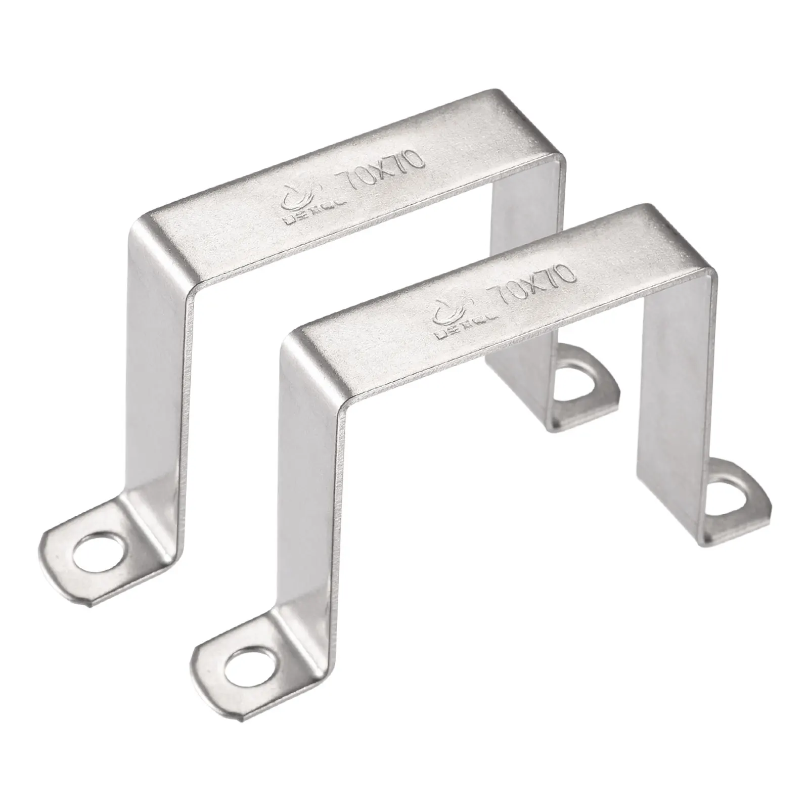 Uxcell 2Pcs U Shaped Connector Bracket 68 x 72mm 304 Stainless Steel for Door Closed Bar Holder Strut Channel