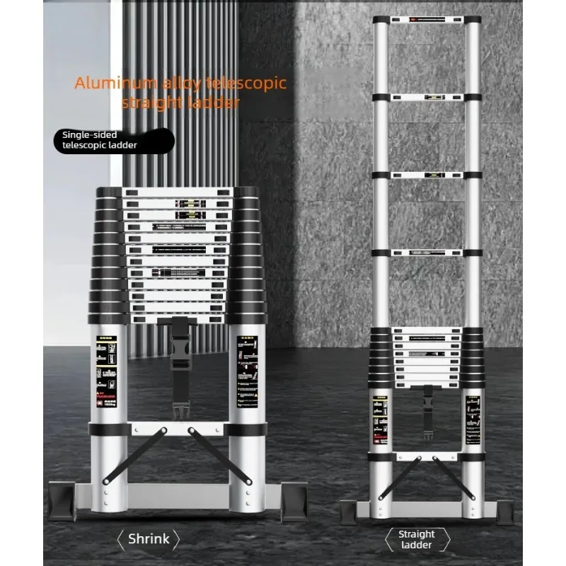 Upgraded thick aluminum alloy telescopic ladder, anti slip wall ladder, climbing ladder, portable aluminum alloy elevator