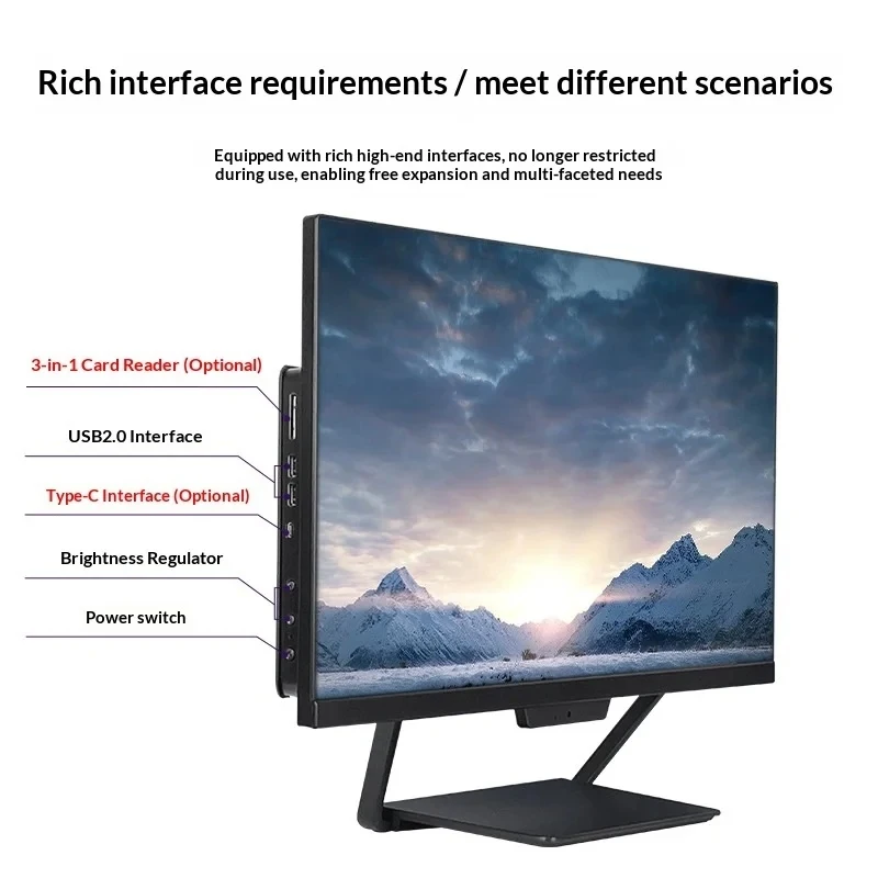All‑in‑One PC with Rich Interfaces Type‑C USB Card Reader Power Switch Home Office Desktop Computer