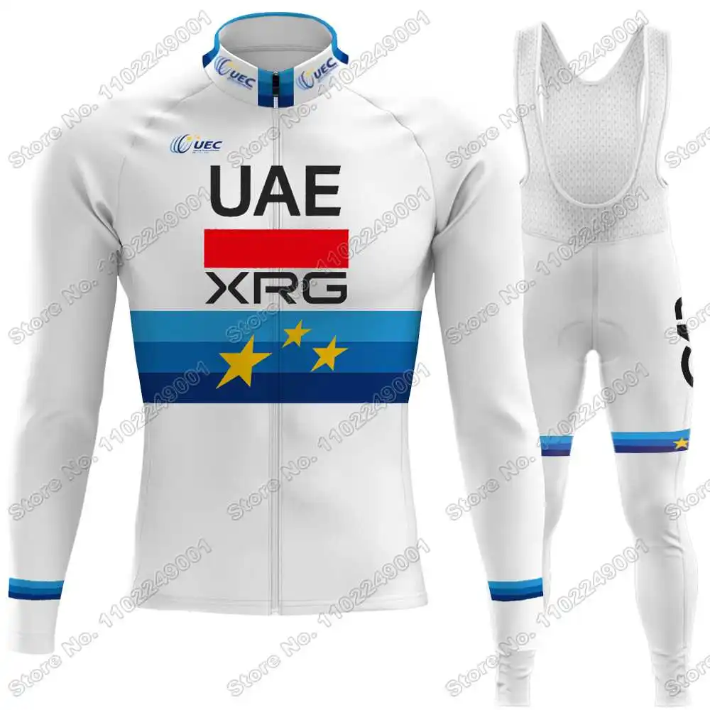 2025 فريق الإمارات العربية المتحدة بطل أوروبي لركوب الدراجات طقم جيرسي صيفي وشتوي Tadej Pogaارية ملابس ركوب الدراجات للرجال سترة دراجة الطريق مريلة الجوارب #1