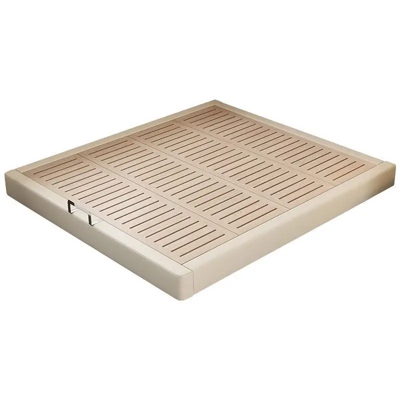 All solid wood beech row skeleton, cream wind no bedside suspension bed