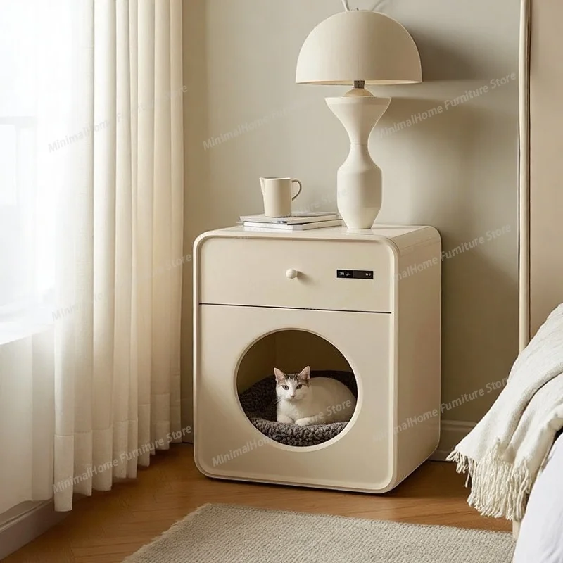 

Креативная лежанка-тумбочка для кошек Art Bach Creamy Style, для гостиной и спальни, всесезонная, из массива дерева, приставной столик