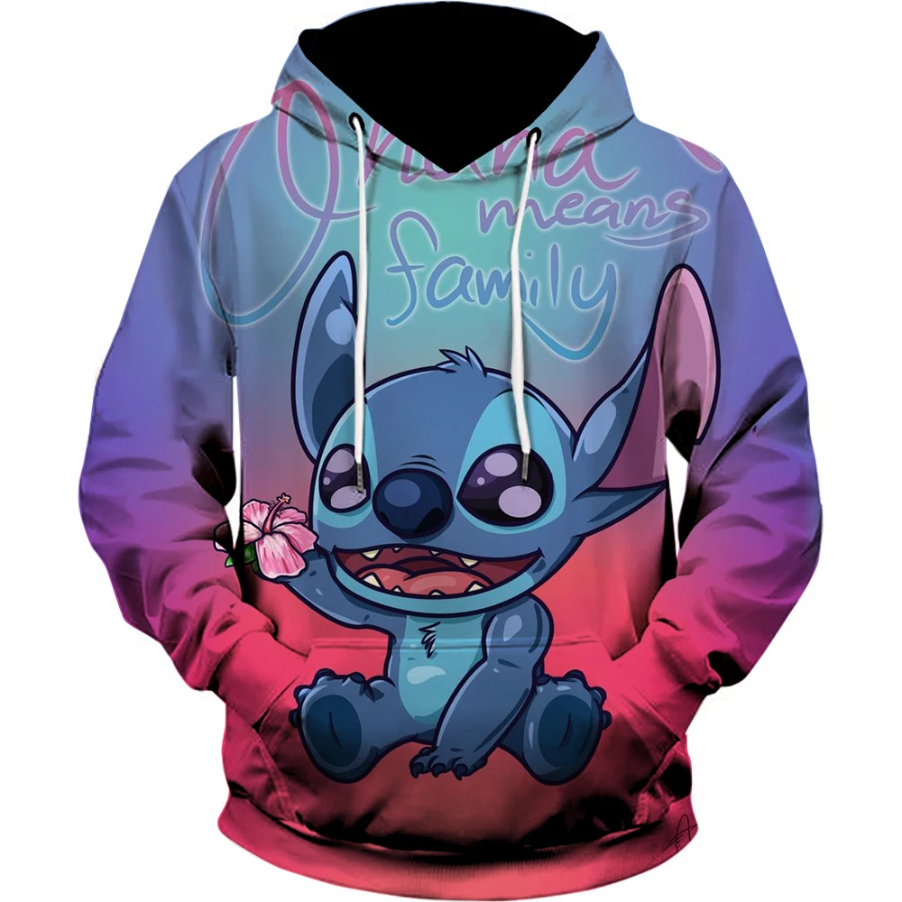 Miniso Funny Anime Autum Winter Men Women Hoodie Children Clothe Kid Girl Boy Lilo and Stitch Sweatshirt Manga Hoody Baby Casual