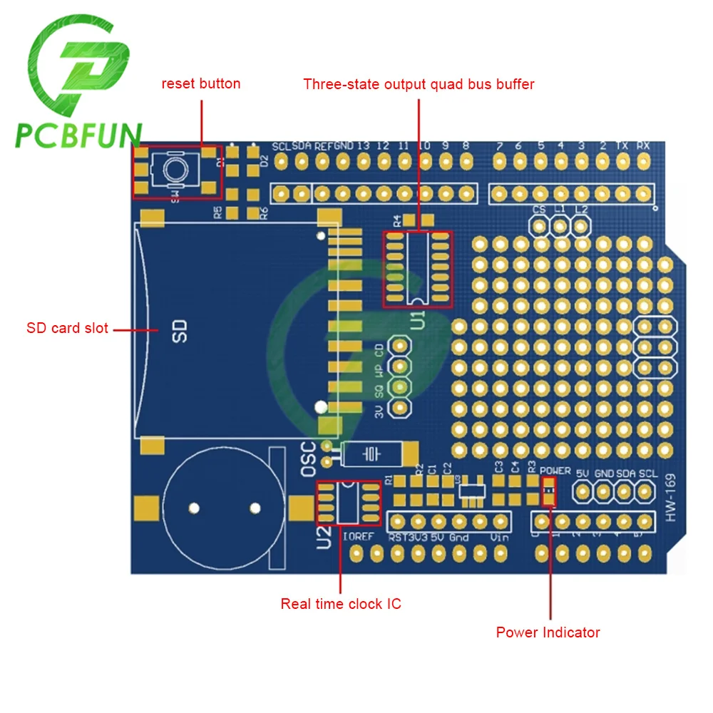 DS1307 SD Memory Card Slot Data Recording Shield Expansion Board with CR1220 Battery for Arduino