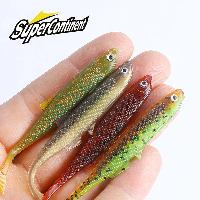 NOWY Superkontynent szczupłość ShadTeez 60mm/80mm Okoń Bass Artificia Pike Zander Predator Fishing 3d oczy Miękka przynęta Przynęty wędkarskie