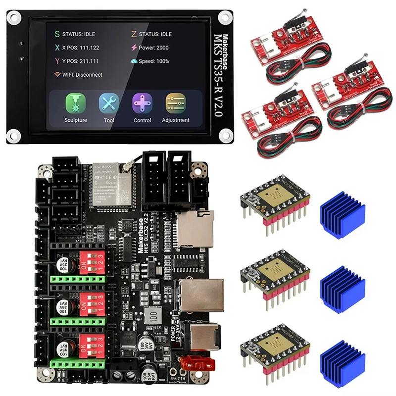 Makerbase MKS DLC32 V2.2 Offline Controller Control Board 32bit Motherboard ESP32 WIFI TS24/TS35 Screen For CNC Laser Engraver view 5