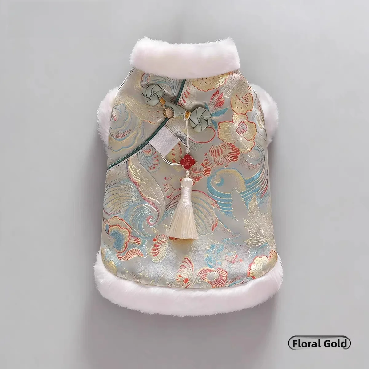 

New Year's Festive Dog Clothes Winter Warm BaoMei Small Dog Chinese Style Clothing Trendy Adorable Pet Fashion Accessories