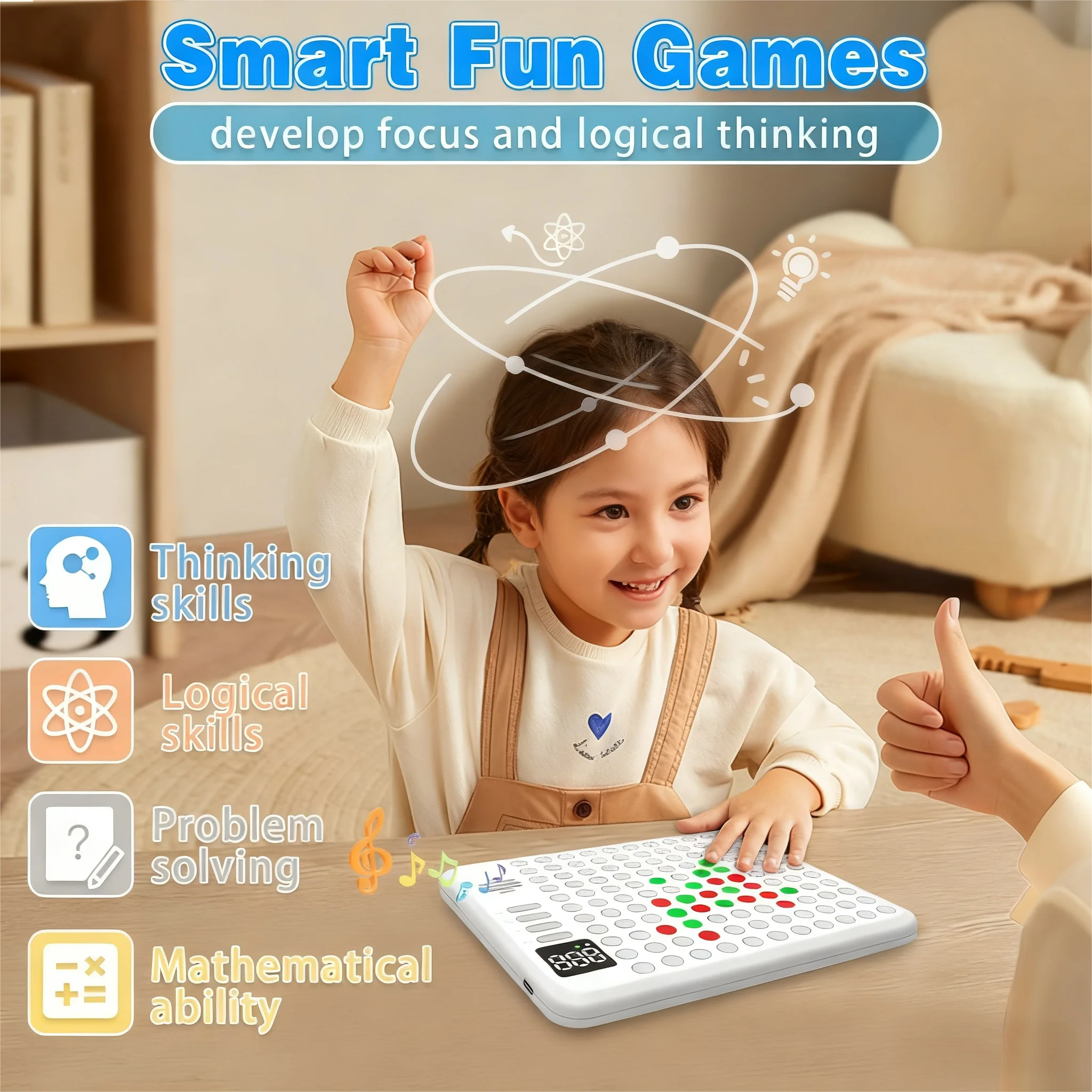 ألعاب رقعة الشطرنج الإلكترونية AI متعددة الألعاب الذكية Gobang Tic Tac To To Toys للسفر والحفلات والهدايا الليلية العائلية