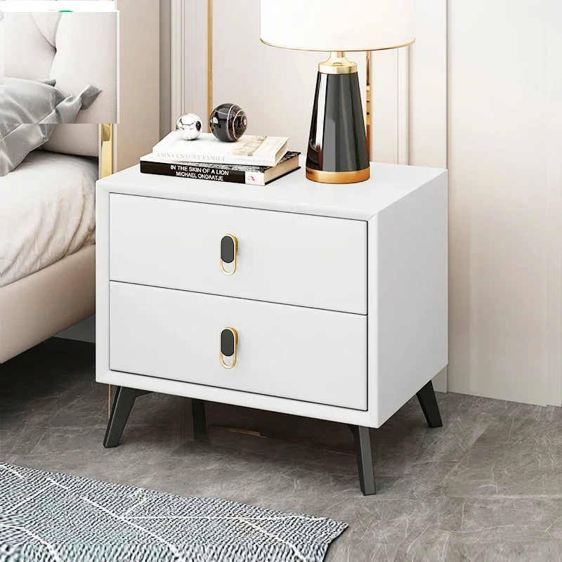 

white Cheap Small Nightstands Creative Luxury Replica Makeup Drawers Bedside Table Wooden Mesa De Noche Inteligente Furniture