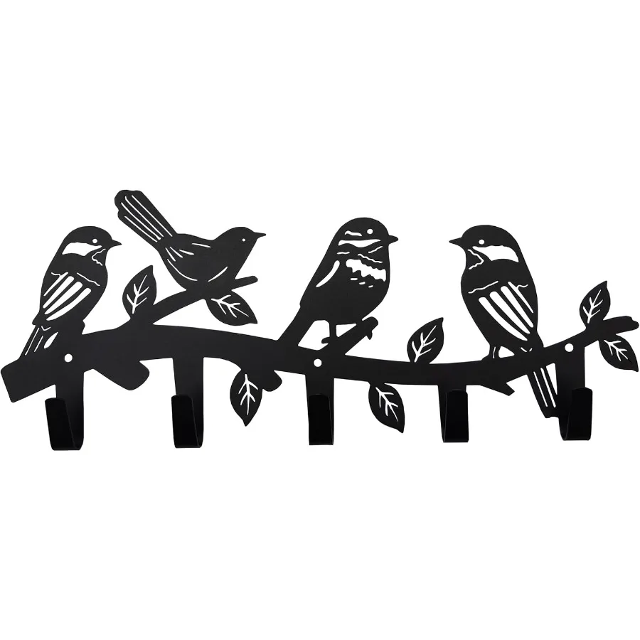 خطافات معطف الطيور المعدنية ديكور فني جداري مع موضوع حيواني لتخزين المنزل في غرفة المعيشة والمكتب وظيفي وأنيق Ke #1