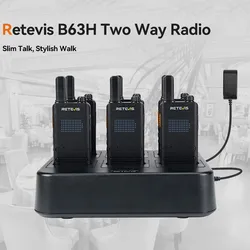 Retevis B63H krótkofalówka Mini Walkie talkie ukryty wyświetlacz przenośny PMR446 VOX profesjonalne dwukierunkowe Radio do restauracji hotelowej