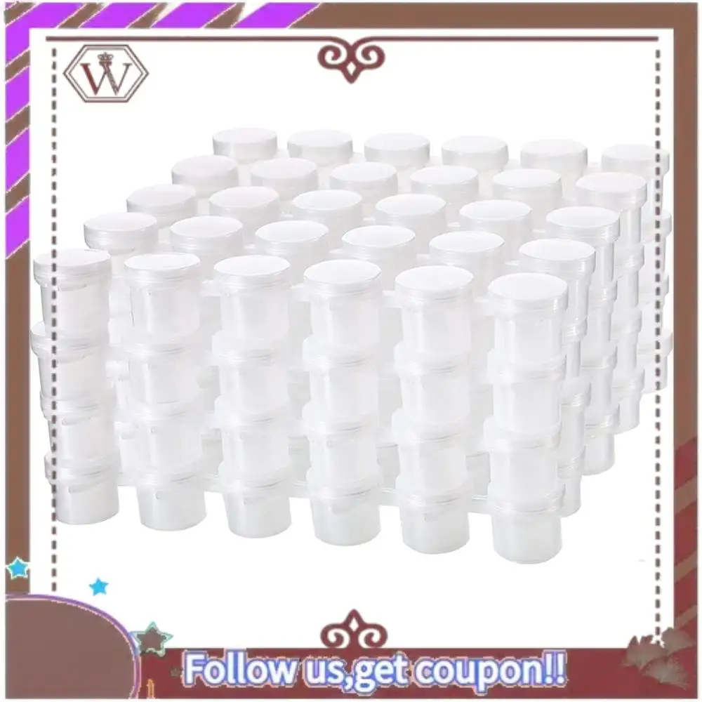 ABBG-50 Strips Empty Paint Pots 5 Ml Paint Pots Strips Storage Containers Painting Arts Crafts Supplies, 300 Pots In Total