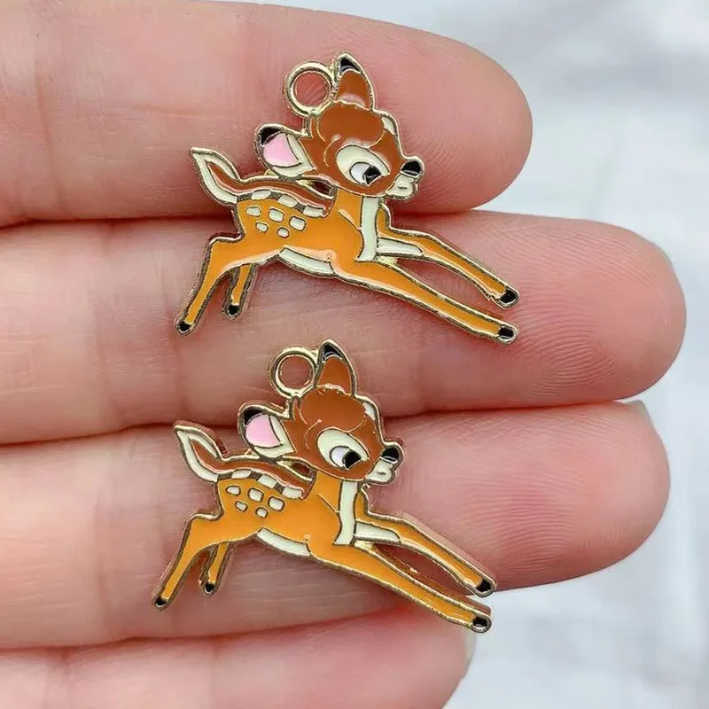 10pcs Disney Fawn Bambi Thumper Flower Deer Enamel Charm for Jewelry Making  Necklace Pendant Earring Charm Diy Accessories Craf