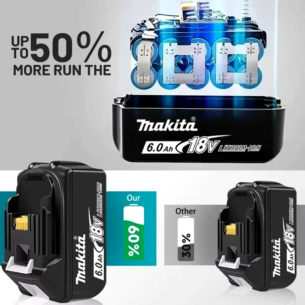 9Ah/6Ah/5Ah/3Ah Genuine Makita 18V Battery BL1830B BL1850B BL1850 BL1840 BL1860 BL1815 Replacement Lithium Battery
