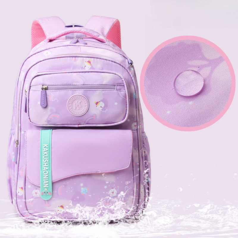 Elementary School Schoolbag 1-4th Grade Girls School Bags Children's Backpacks Cartoon Waterproof Lightweight Kids Backpack