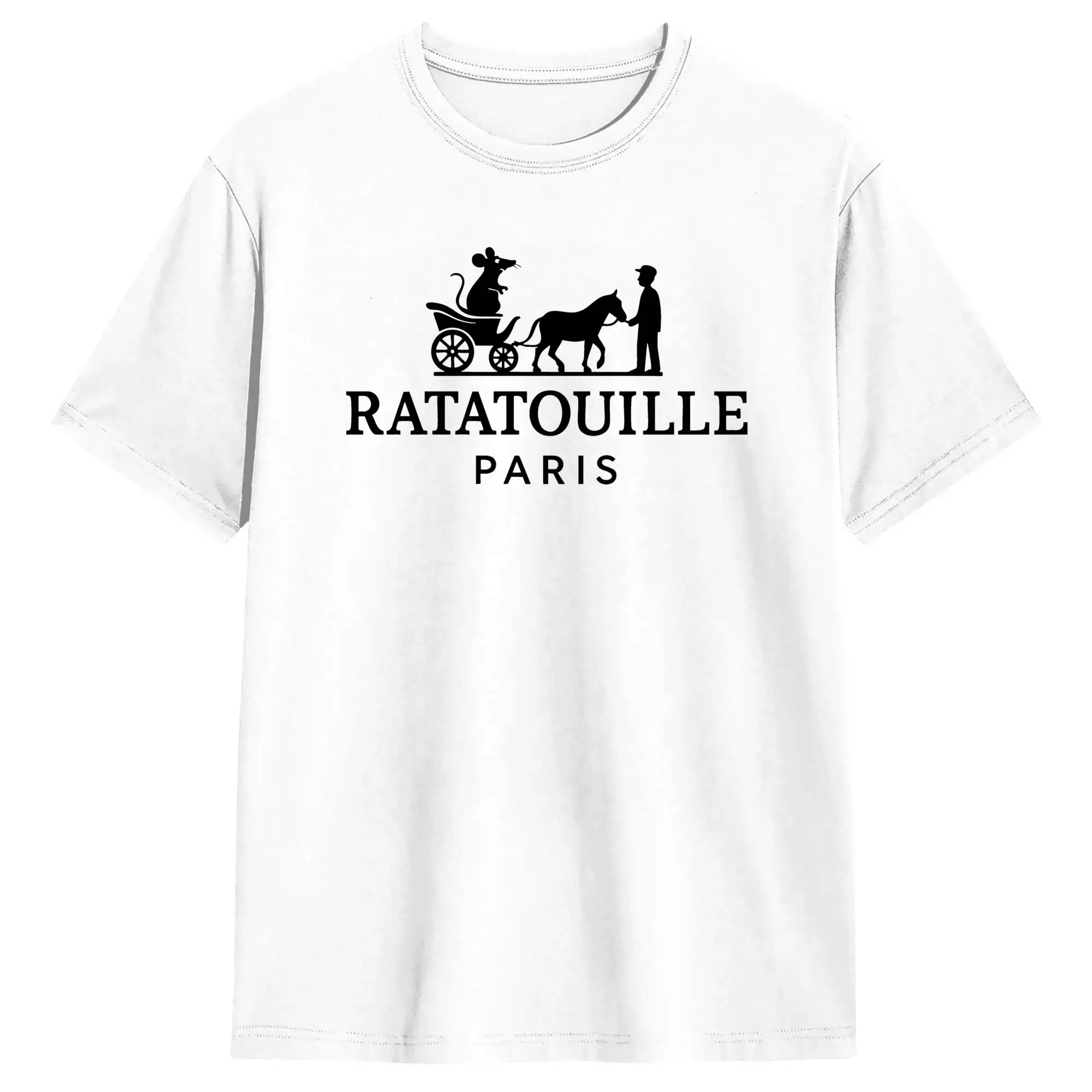 Ratatouilles  T-Shirts Men  Funny Pure Cotton Tees Round Collar Short Sleeve T Shirt Gift Idea Tops