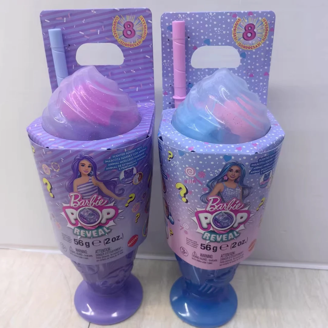 Echte Barbie Pet Milk Cap Surprise Doll Set met schattig romig huisdier en stijlvolle outfits voor meisjes Unboxing Rollenspel Cadeauspeelgoed