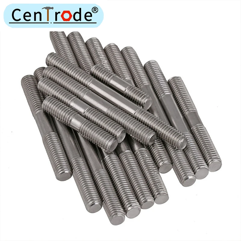 1Pcs 304 stainless steel double head bolt, stud, butt joint screw, two head screws GB901, screw rod, tooth rod M4M5M6 M8