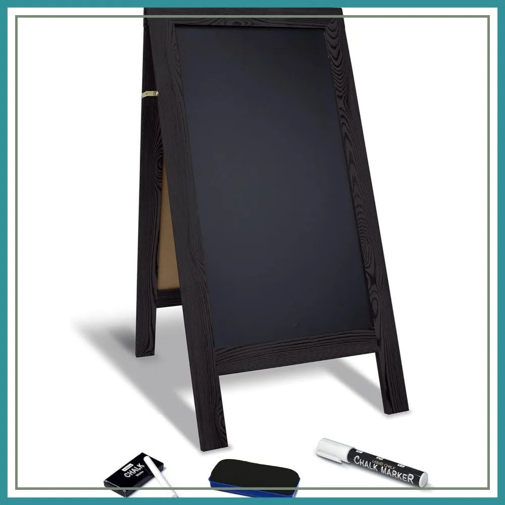 

Extra Large 20x40 Standing Chalkboard Easel with Chalk Marker, Chalk & Eraser, Sandwich Board for Outdoor Sidewalk Sign