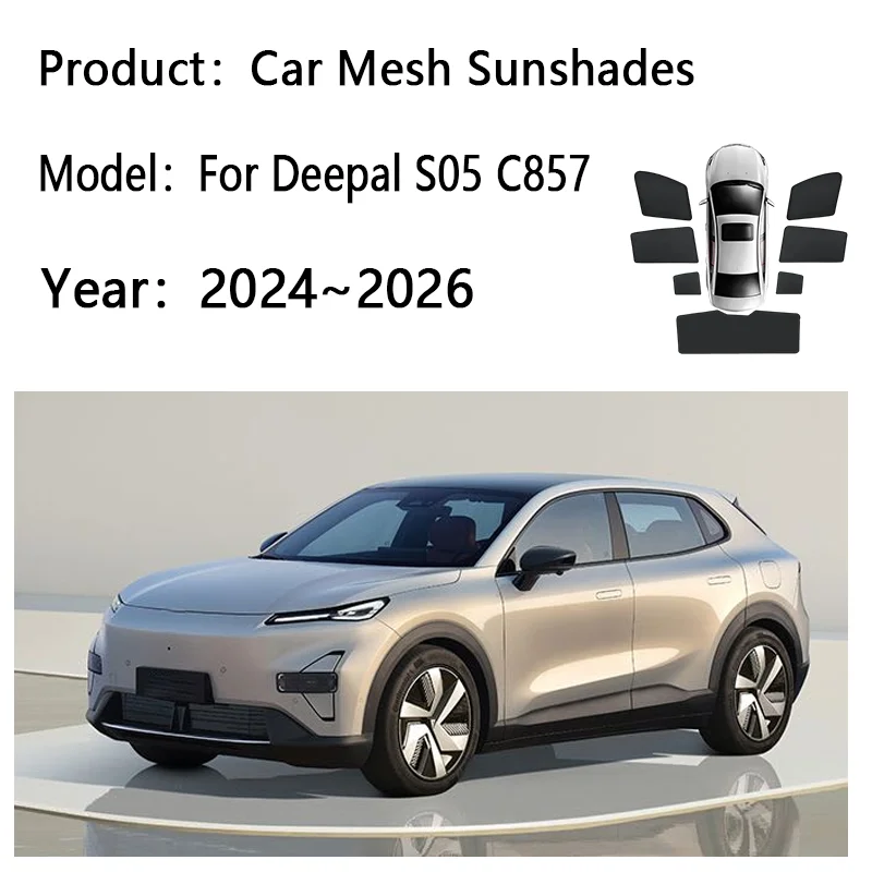 Car Sun Shades For Deepal S05 2024~2026 C857 Sunshades Heat Insulation Window Curtains Mesh Windshield Visors Auto Accessories