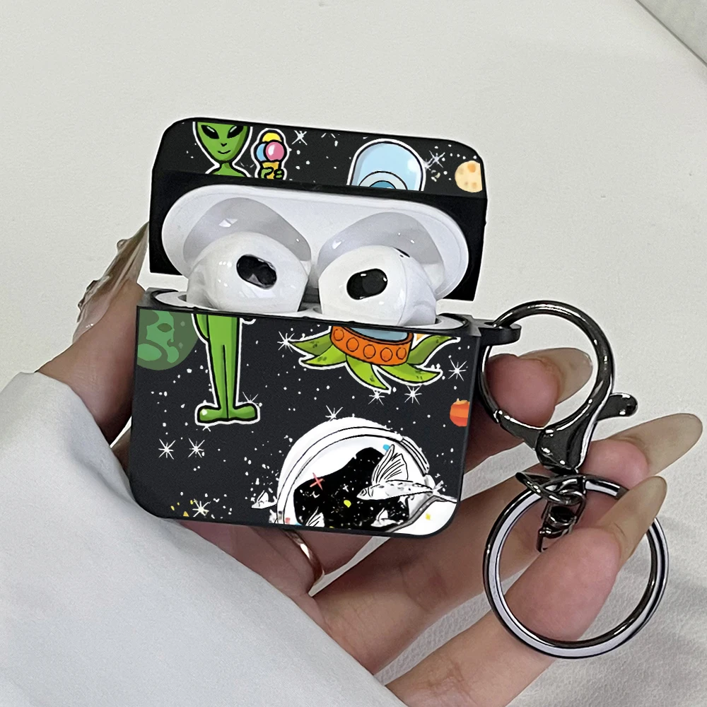 الكرتون الغريبة الفضاء نمط سماعات حالات ل AirPods برو 3/برو 2/برو سماعة حالة للصدمات الغطاء الواقي AirPods 1/2/3/4